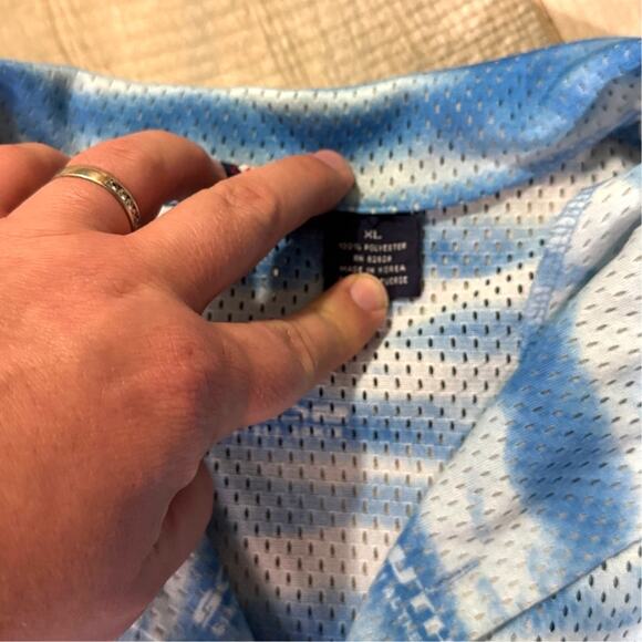 Vintage Southpole Blue and White Mesh Button Down Mens XL - Picture 5 of 7
